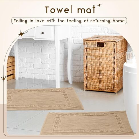 6 Pcs Polyester Cotton Bath Mat Bathroom Floor Towel Hotel Spa Shower Bathtub Bathroom Rug Absorbent Bath Rugs for Home Decoration Housewarming Gift, 22''x35'' (Black) in Saudi Arabia