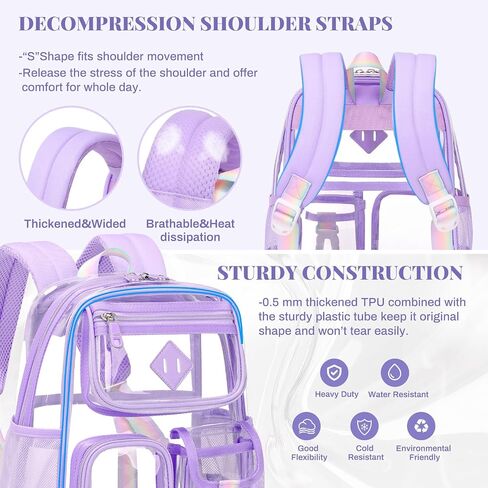 Clear Backpack for Stadium Events 12×12×6 in Mini Clear Bag Transparent School Bookbag for Kids Girls Boys Women with Thicken Shoulder Straps for Concert, Sporting Events, School, Festival,Black in Saudi Arabia