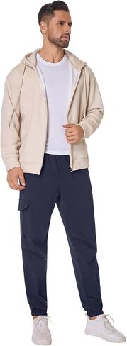 SILKWORLD Mens Sweatpants Casual Cargo Pants Drawstring Hiking Pants Workout Tactical Joggers Sweatpants for Men in Saudi Arabia