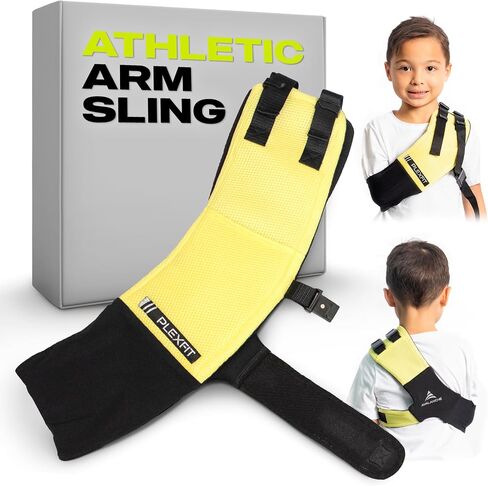 Athletic Arm Sling Class A Medical Device - Shoulder Sling Immobilizer for Injury Support - For Elbow & Wrist Too - Men & Women (Large Left, Yellow & Black) in Saudi Arabia