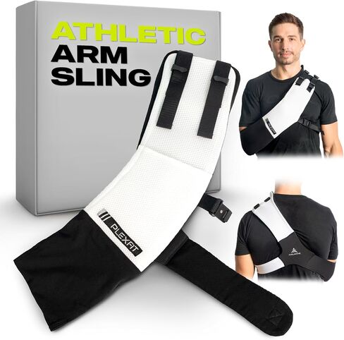 Athletic Arm Sling Class A Medical Device - Shoulder Sling Immobilizer for Injury Support - For Elbow & Wrist Too - Men & Women (Large Left, Yellow & Black) in Saudi Arabia