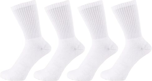 ZAKIRA Finest Combed Cotton Terry Lined Athletic Crew Socks for Men, Women - 4 Pack in Kuwait