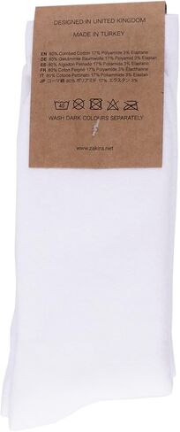 ZAKIRA Finest Combed Cotton Terry Lined Athletic Crew Socks for Men, Women - 4 Pack in Kuwait