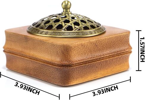 Incense burner, incense burner base, wooden incense burner with incense tablets and fireproof cotton. Ideal for gifts, aromatherapy, outdoor and ceremonial uses, decoration and more... in Saudi Arabia