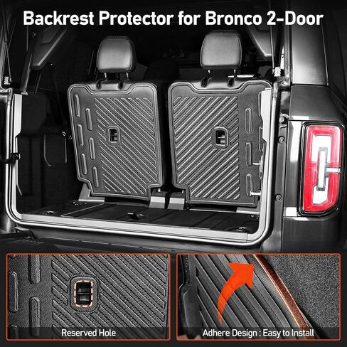 LEPZ 4 PCS Cargo Mat Rear Seat Back Cover Protector for 2021 2022 2023+ Ford Bronco 2-Door,All-Weather Waterproof Trunk Mat for Bronco Accessories(Trunk Mat+Backrest Mats+Lower Trunk Mat) in Saudi Arabia