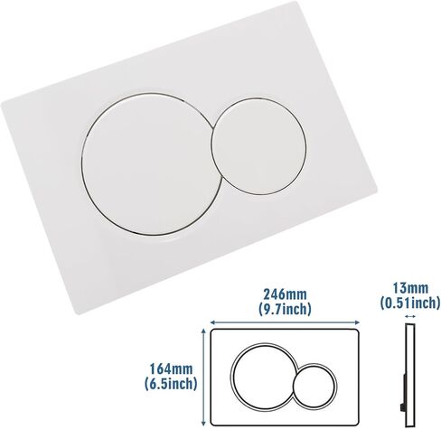 Dual Flush Actuator Plate for Wall Hung Toilet tank, Compatible with Geberit Sigma01 115.770.21.5 Hidden Water Tank Panel with Dual Flush Buttons, Durable Plastic Flush Plate in Saudi Arabia
