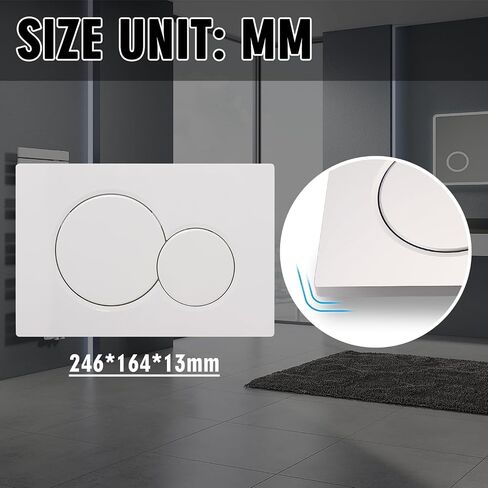 Dual Flush Actuator Plate for Wall Hung Toilet tank, Compatible with Geberit Sigma01 115.770.21.5 Hidden Water Tank Panel with Dual Flush Buttons, Durable Plastic Flush Plate in Saudi Arabia