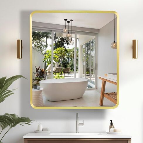 Movo Medicine Cabinet with Mirror, 24 Inch x 30 Inch Aluminum Mirror Cabinet with Single Door, Bathroom Medicine Cabinet, Surface Mount or Recess Installation,Silver in Kuwait