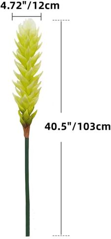 XZJMY 40.5in.Bromeliad زهور حرير صناعية استوائية تقليد باقات زهور نباتية لتزيين غرفة رف المطبخ، طول الزهرة 16 بوصة (قطعة واحدة، أحمر) in Kuwait