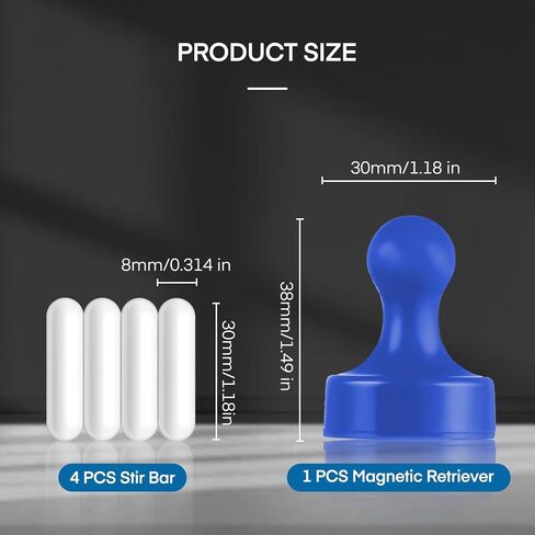 4 Pcs 30mm(1.8 inch) PTFE Magnetic Stirrer Mixer Stir Bar,Laboratory Bar,Stir Plate Bar + Blue Stir Bar Retriever, Magnetic Retriever in Saudi Arabia