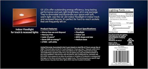 GE Refresh LED Indoor Floodlight Bulbs, HD Light, 10.5 Watt (65 Watt Equivalent) Daylight, Medium Base, Dimmable (2 Pack) in Saudi Arabia