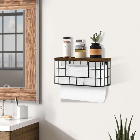 موزع المناشف الورقية الخشبي على الحائط، موزع المناشف الورقية المعدنية مع غطاء خشبي، طية C تجارية، طية Z، موزع مناشف ورقية ثلاثي الطي، حامل مناشف ورقية مثبت على الحائط للحمام والمطبخ in Kuwait