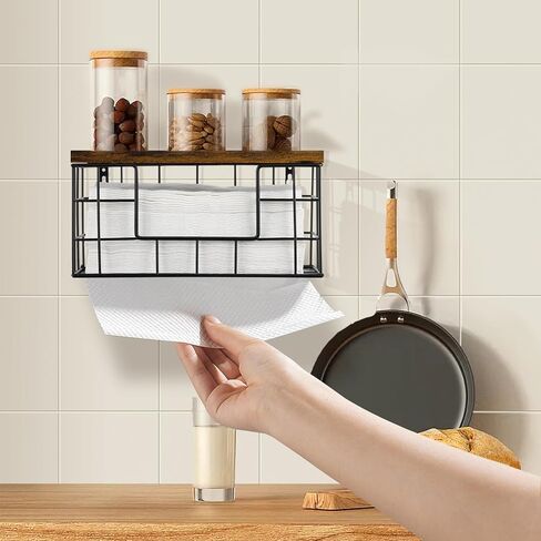 موزع المناشف الورقية الخشبي على الحائط، موزع المناشف الورقية المعدنية مع غطاء خشبي، طية C تجارية، طية Z، موزع مناشف ورقية ثلاثي الطي، حامل مناشف ورقية مثبت على الحائط للحمام والمطبخ in Kuwait