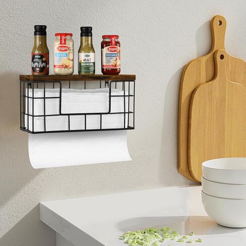 موزع المناشف الورقية الخشبي على الحائط، موزع المناشف الورقية المعدنية مع غطاء خشبي، طية C تجارية، طية Z، موزع مناشف ورقية ثلاثي الطي، حامل مناشف ورقية مثبت على الحائط للحمام والمطبخ in Kuwait