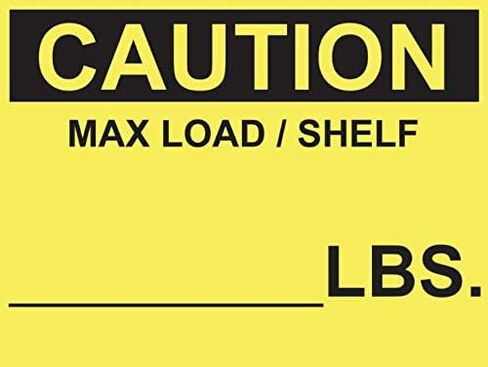 Pallet Rack Capacity Label, 3×4″ (76.2×101.6mm) Caution Max Load/Shelf LBS, Industrial Strength Warehouse Cross Beam Safety Warning Self-Adhesive PVC Sticker, British Unit, BU_B_1, Pack of 25 PCS in Saudi Arabia