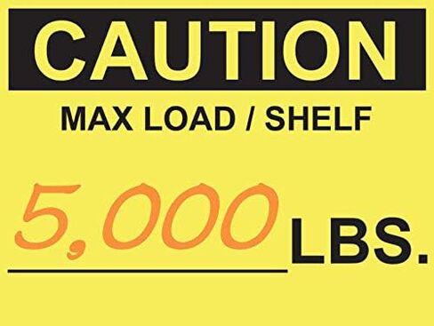 Pallet Rack Capacity Label, 3×4″ (76.2×101.6mm) Caution Max Load/Shelf LBS, Industrial Strength Warehouse Cross Beam Safety Warning Self-Adhesive PVC Sticker, British Unit, BU_B_1, Pack of 25 PCS in Saudi Arabia