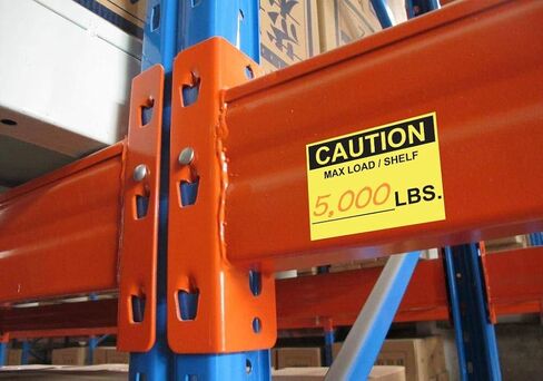 Pallet Rack Capacity Label, 3×4″ (76.2×101.6mm) Caution Max Load/Shelf LBS, Industrial Strength Warehouse Cross Beam Safety Warning Self-Adhesive PVC Sticker, British Unit, BU_B_1, Pack of 25 PCS in Saudi Arabia
