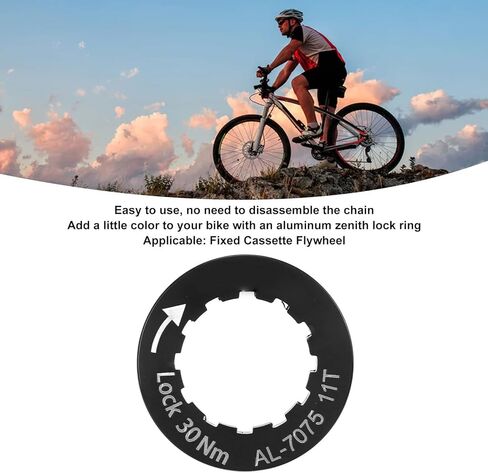 VBESTLIFE Cassette Lockring, Bike Flywheel Lock Cover Aluminum Alloy Cassette Flywheel Locking Cover for MTB Road Bike(Black) in Saudi Arabia