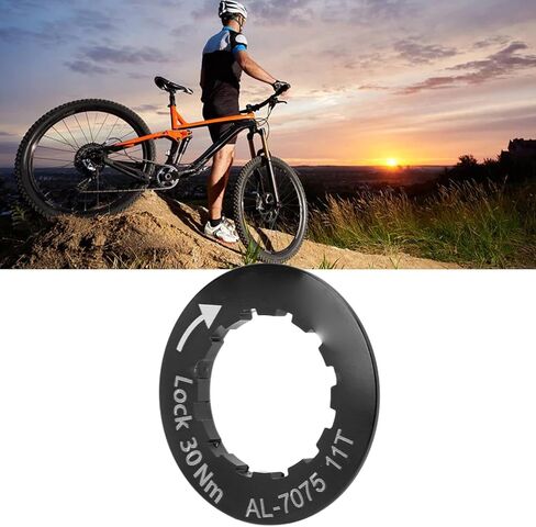VBESTLIFE Cassette Lockring, Bike Flywheel Lock Cover Aluminum Alloy Cassette Flywheel Locking Cover for MTB Road Bike(Black) in Saudi Arabia