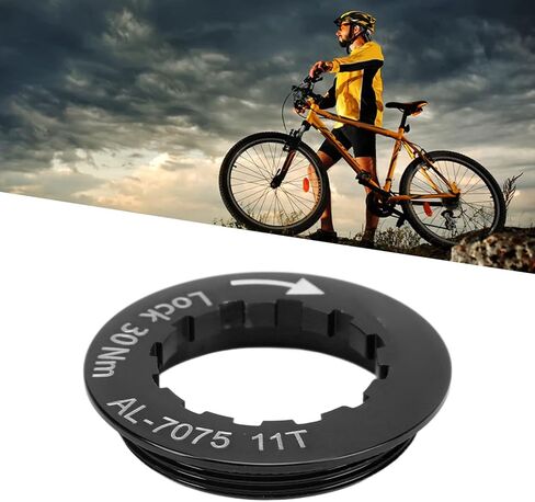 VBESTLIFE Cassette Lockring, Bike Flywheel Lock Cover Aluminum Alloy Cassette Flywheel Locking Cover for MTB Road Bike(Black) in Saudi Arabia