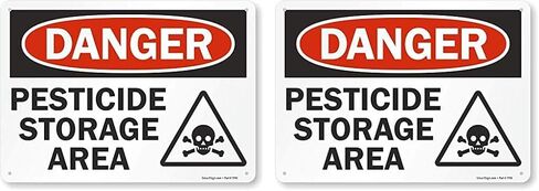 SmartSign "Danger - Pesticide Storage Area" Sign | 10" x 14" Plastic in Saudi Arabia
