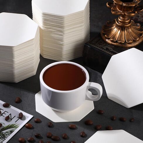 TaoBary 400 Pcs Cardboard Paper Coasters Bulk, Disposable Coasters 4 Inch White Coasters for Drinks Arts DIY Crafts Bar Wedding(Flower) in Saudi Arabia