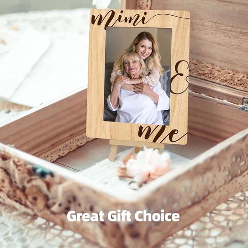 إطار صور DETIHO مقاس 4×6، إطار صورة خشبي صغير مع حامل حامل، إطار صور Gigi & Me، هدايا عيد الأجداد، عمودي-A16 in Kuwait