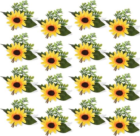 DearHouse 6 Pack Artificial Sunflowers Bouquet, 12in Silk Sunflower Fake Sunflower Artificial Silk Flower Bouquet for Home Wedding Bride Holding Flowers Floral Decor in Saudi Arabia