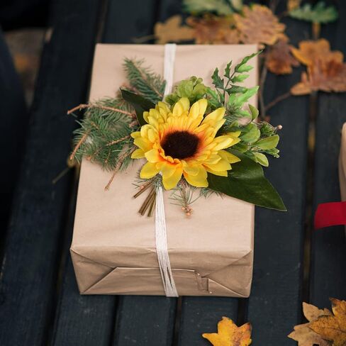 DearHouse 6 Pack Artificial Sunflowers Bouquet, 12in Silk Sunflower Fake Sunflower Artificial Silk Flower Bouquet for Home Wedding Bride Holding Flowers Floral Decor in Saudi Arabia