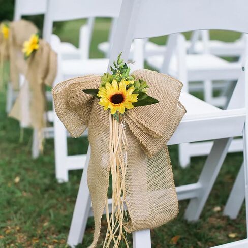 DearHouse 6 Pack Artificial Sunflowers Bouquet, 12in Silk Sunflower Fake Sunflower Artificial Silk Flower Bouquet for Home Wedding Bride Holding Flowers Floral Decor in Saudi Arabia