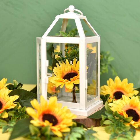 DearHouse 6 Pack Artificial Sunflowers Bouquet, 12in Silk Sunflower Fake Sunflower Artificial Silk Flower Bouquet for Home Wedding Bride Holding Flowers Floral Decor in Saudi Arabia