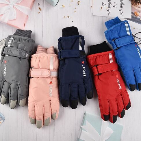 Winter-Ski-Gloves for Kids - Waterproof Warm Snow Gloves Cold-Weather Non-Slip for Skiing-Snowboarding Outdoor Sports in Saudi Arabia