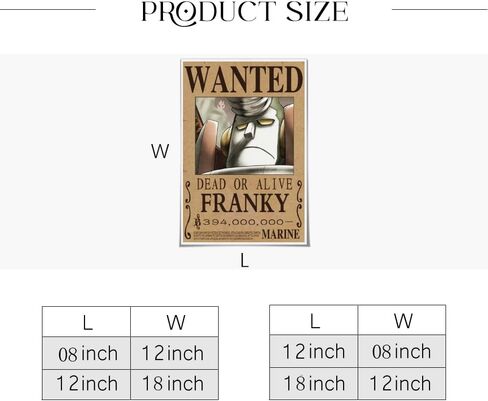 CZWraithen Anime Wanted Poster Set Bounty Wanted Anime Wall Art Posters & Prints for Room Decor Aesthetic and Gifts 9 piece set 8x12inch Unframed, style-2 in Saudi Arabia