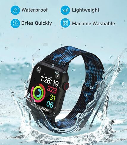أحزمة ساعة أبل من النايلون للجنسين - iWatch 1/2/3/4/5/6/7/8/9/SE/Ultra 2 حزام لـ 38 ملم/40 ملم/41 ملم/42 ملم/44 ملم/45 ملم/49 ملم - 1/4/6 /8 مجموعة متنوعة من المنتجات in Kuwait