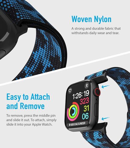 أحزمة ساعة أبل من النايلون للجنسين - iWatch 1/2/3/4/5/6/7/8/9/SE/Ultra 2 حزام لـ 38 ملم/40 ملم/41 ملم/42 ملم/44 ملم/45 ملم/49 ملم - 1/4/6 /8 مجموعة متنوعة من المنتجات in Kuwait