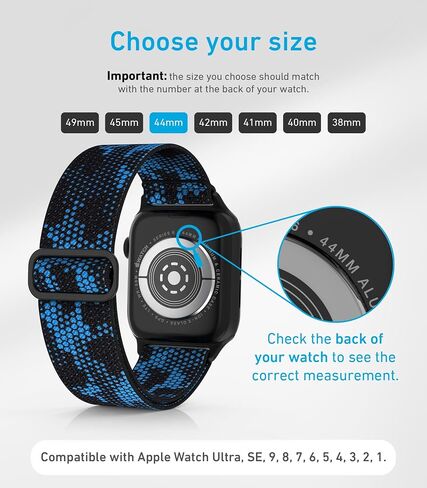 أحزمة ساعة أبل من النايلون للجنسين - iWatch 1/2/3/4/5/6/7/8/9/SE/Ultra 2 حزام لـ 38 ملم/40 ملم/41 ملم/42 ملم/44 ملم/45 ملم/49 ملم - 1/4/6 /8 مجموعة متنوعة من المنتجات in Kuwait
