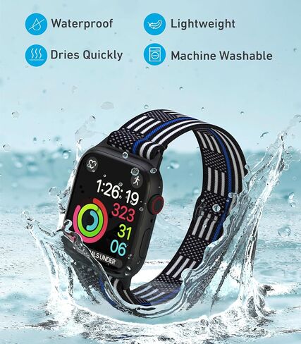 أحزمة ساعة أبل من النايلون للجنسين - iWatch 1/2/3/4/5/6/7/8/9/SE/Ultra 2 حزام لـ 38 ملم/40 ملم/41 ملم/42 ملم/44 ملم/45 ملم/49 ملم - 1/4/6 /8 مجموعة متنوعة من المنتجات in Saudi Arabia