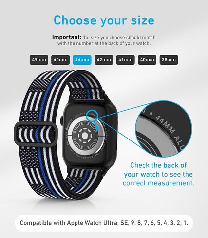 أحزمة ساعة أبل من النايلون للجنسين - iWatch 1/2/3/4/5/6/7/8/9/SE/Ultra 2 حزام لـ 38 ملم/40 ملم/41 ملم/42 ملم/44 ملم/45 ملم/49 ملم - 1/4/6 /8 مجموعة متنوعة من المنتجات in Saudi Arabia