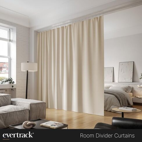 Room Divider Curtains - Blackout Curtains for Ceiling Curtain Track to Divide a Room or Create a Private Space - 100% Opaque Light-Blocking - Handcrafted in The USA - Black, 108" W x 108" H in Saudi Arabia