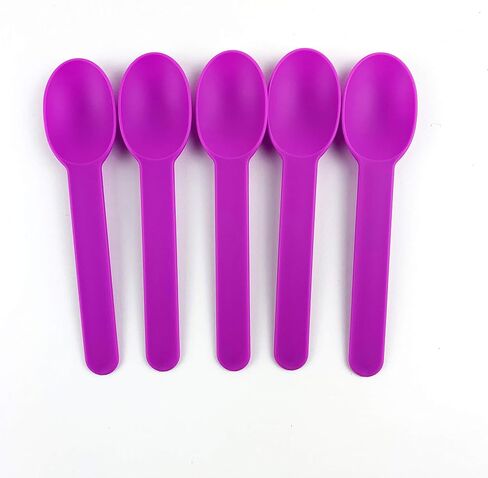 Disposable Mixed Corlor Eco-Friendly Plastic Spoons Frozen Yogurt Ice Cream Spoons,Frozen Dessert Spoons 50 Count in Saudi Arabia