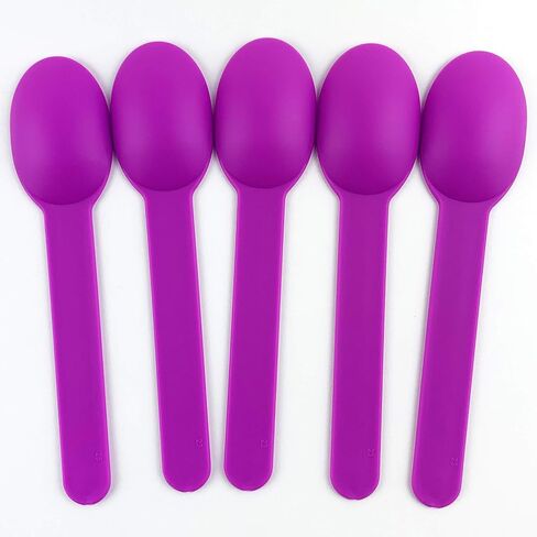 Disposable Mixed Corlor Eco-Friendly Plastic Spoons Frozen Yogurt Ice Cream Spoons,Frozen Dessert Spoons 50 Count in Saudi Arabia