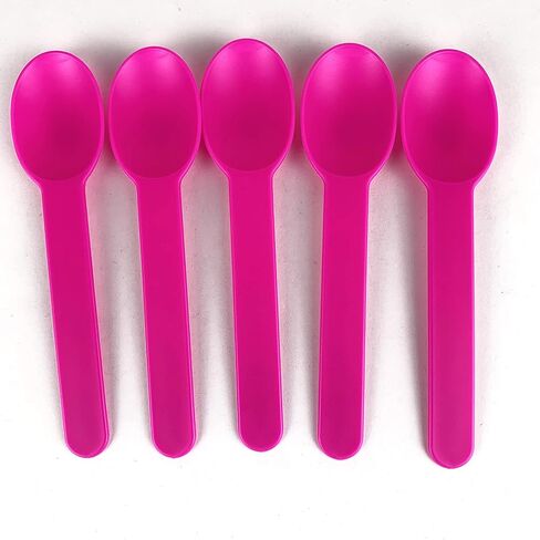 Disposable Mixed Corlor Eco-Friendly Plastic Spoons Frozen Yogurt Ice Cream Spoons,Frozen Dessert Spoons 50 Count in Saudi Arabia