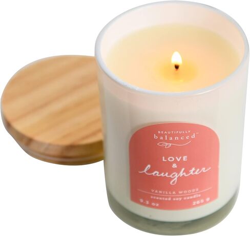 Scented Lidded Glass Soy Candle, Balance + Bliss, 9.3 oz. in Saudi Arabia