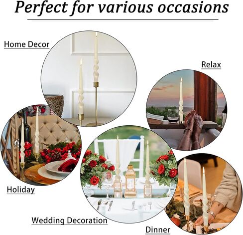 Colorful Candlestick Spiral Taper Candle, Gedengni 7.2inches Handcrafted Twisted Candlesticks Short Taper Candles Unscented Candle Sticks for Wedding Home Dinner Women Gifts,2S-Yellow Orange in Saudi Arabia