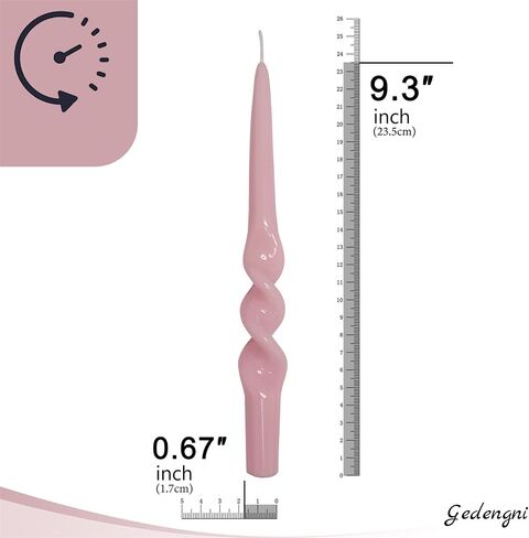 Colorful Candlestick Spiral Taper Candle, Gedengni 7.2inches Handcrafted Twisted Candlesticks Short Taper Candles Unscented Candle Sticks for Wedding Home Dinner Women Gifts,2S-Yellow Orange in Saudi Arabia