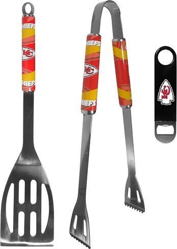 Siskiyou Sports NFL Kansas City Chiefs Unisex 2 pc BBQ Set and Bottle Opener, Team Colors, One Size in Saudi Arabia
