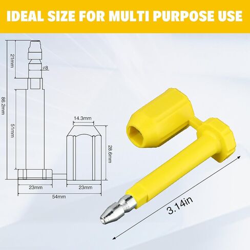 120 Pcs Bolt Seal Shipping Seal with Print Progressive Numbering Disposable Truck Seals Container Seals for Trucks, Trailers, Cargo Containers, Yellow in Saudi Arabia
