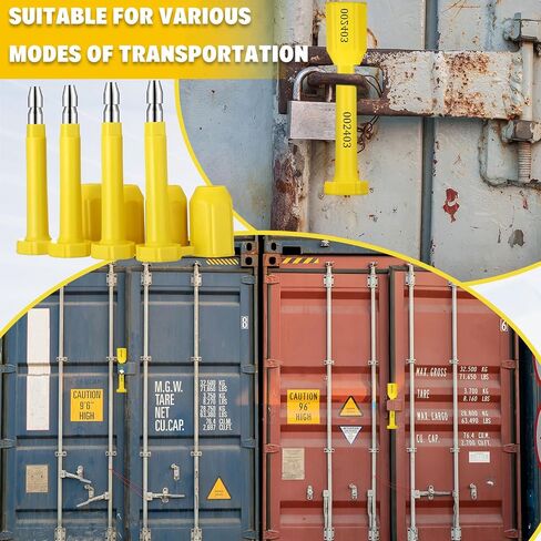 120 Pcs Bolt Seal Shipping Seal with Print Progressive Numbering Disposable Truck Seals Container Seals for Trucks, Trailers, Cargo Containers, Yellow in Saudi Arabia