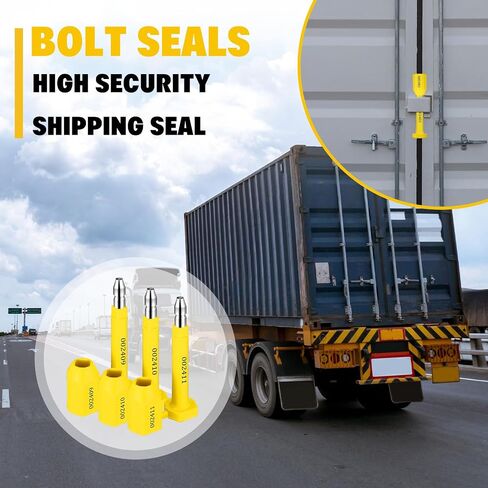 120 Pcs Bolt Seal Shipping Seal with Print Progressive Numbering Disposable Truck Seals Container Seals for Trucks, Trailers, Cargo Containers, Yellow in Saudi Arabia
