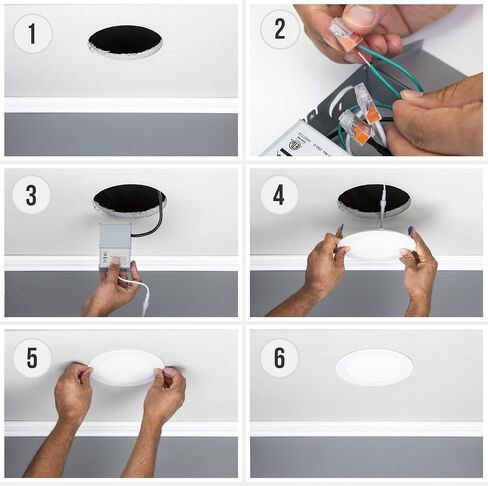 6-Pack 6-Inch 2700K-6000K Color Selectable, Oil Rubbed Bronze Trim, Ultra-Thin LED Recessed Ceiling Downlight with J-Box, Dimmable Can-Killer Downlight, 12Watt (Dark Brown) in Saudi Arabia